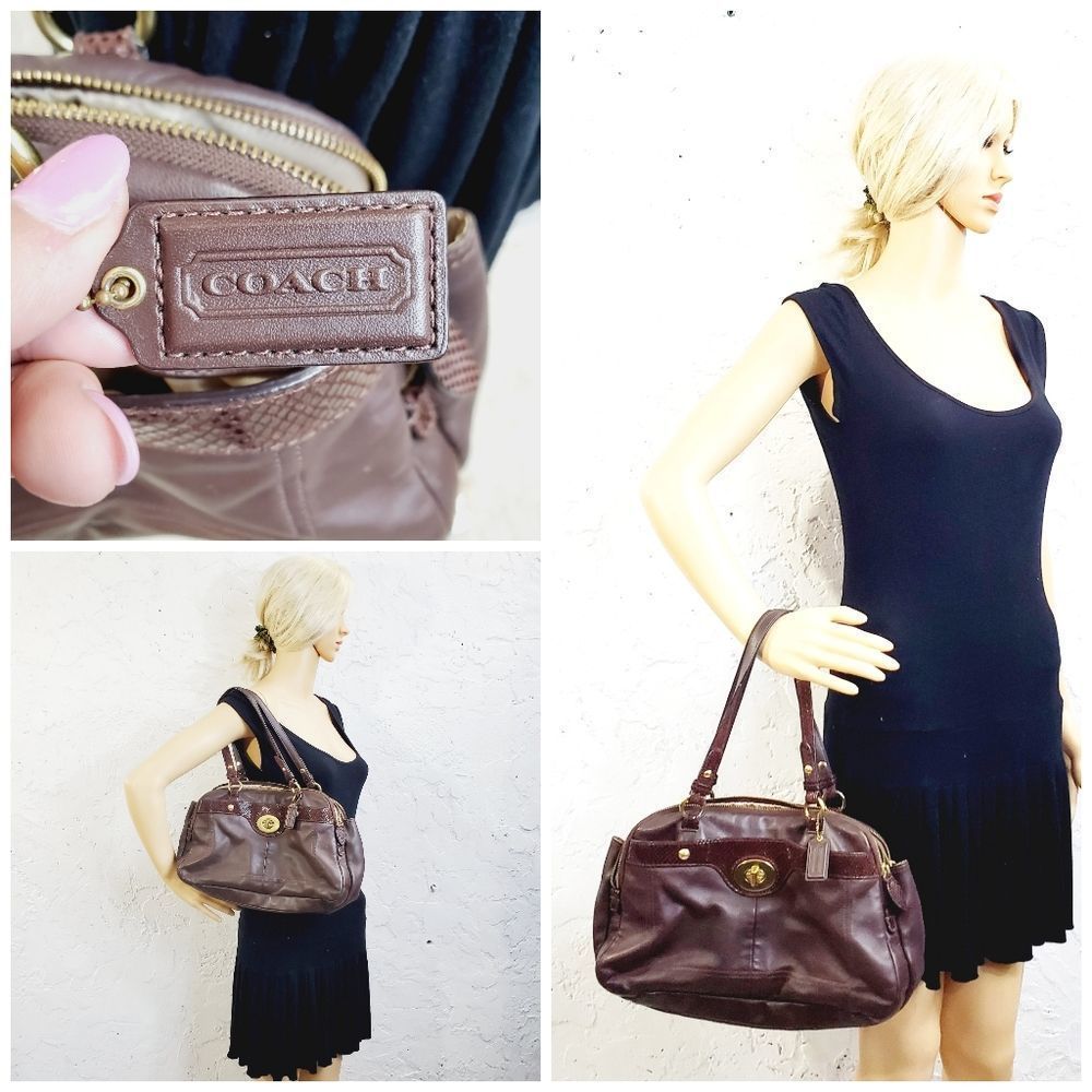 Coach Authentic Penelope leather brown  Satchel   shoulder bag F16529